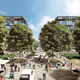 No permanent parking is required for streets, opening up more space for pedestrians and bikes